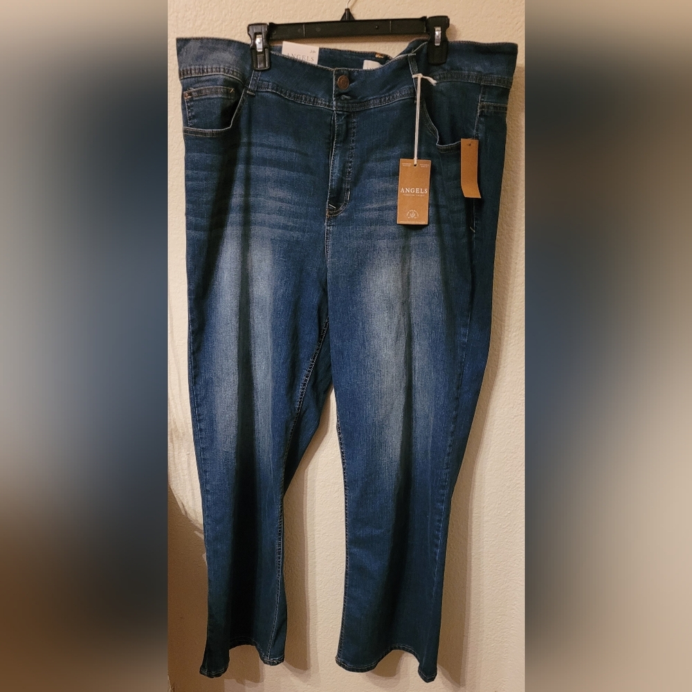 NWT Angels Forever Young Everflex Curvy Bootcut Jeans - Deep Blue Plus 24W